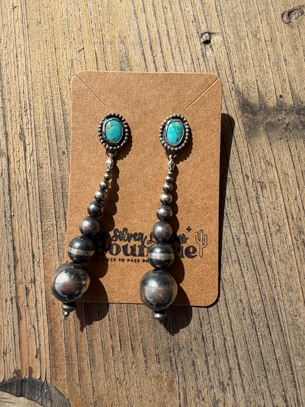 Navajo Pearl & Turquoise dangle studs
